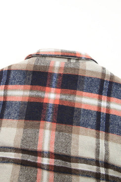 Plaid Button Up Lapel Jacket